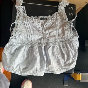 Wild Fable Light blue Lace Detail Top